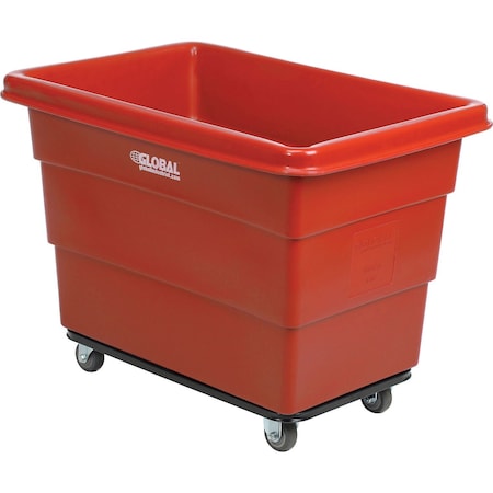 Global Industrial 8 Bushel Plastic Bulk Box Truck, Steel Chassis Base, Red, 33-3/10L x 24-3/5W x 27-2/5H 800312RD